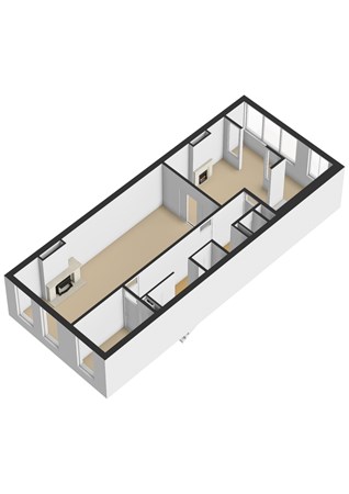 Floorplan - Bergweg 129a, 3037 EE Rotterdam